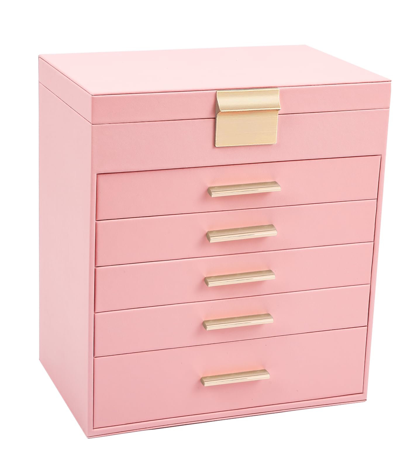 BOOVO Jewelry Boxes for Women, White and Black 6 Layer Large Jewelry Box for Necklace, Bracelet, Earrings, Rings Storage, Jewelry holder Organizer for Girls Gift (Clear Black, 6 layer)