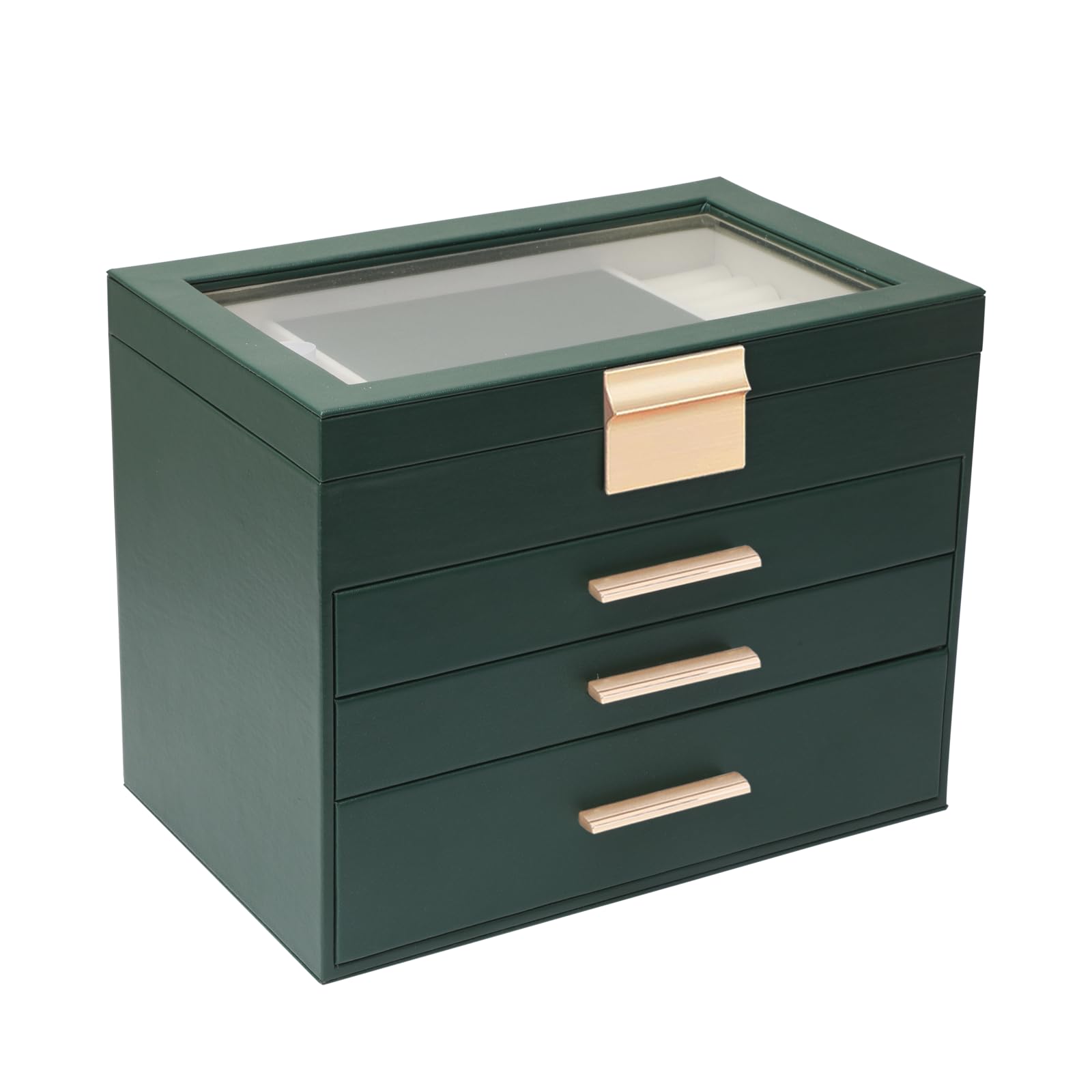 BOOVO Jewelry Boxes for Women, White and Black 6 Layer Large Jewelry Box for Necklace, Bracelet, Earrings, Rings Storage, Jewelry holder Organizer for Girls Gift (Clear Black, 6 layer)