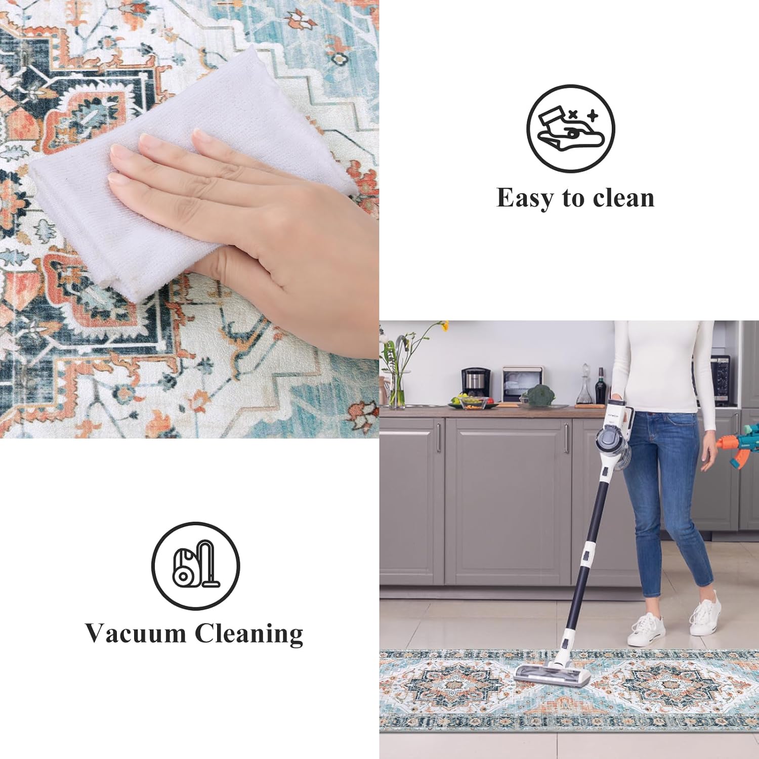 Cushioned Kitchen Rug Sets 3 Piece Anti Fatigue Kitchen Mats for Floor Non Slip Waterproof Kitchen Rugs and Mats Comfort Standing Mat Runner for Home Office,Sink,Laundry